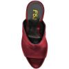 imageFSJ Wome Open Peep Toe Mule Sandals Wide Strap Slide Slippers Stiletto High Heels Slip on Backless Summer Casual Shoes 415 M USDark Redpu