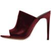 imageFSJ Wome Open Peep Toe Mule Sandals Wide Strap Slide Slippers Stiletto High Heels Slip on Backless Summer Casual Shoes 415 M USDark Redpu