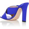 imageFSJ Women Chunky High Heels Open Toe Slide Sandals Cross Strap Summer Mules Shoe with Bows Size 415 USRoyal Blue