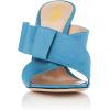 imageFSJ Women Chunky High Heels Open Toe Slide Sandals Cross Strap Summer Mules Shoe with Bows Size 415 USSky Blue