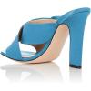 imageFSJ Women Chunky High Heels Open Toe Slide Sandals Cross Strap Summer Mules Shoe with Bows Size 415 USSky Blue