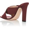 imageFSJ Women Chunky High Heels Open Toe Slide Sandals Cross Strap Summer Mules Shoe with Bows Size 415 USWine Red