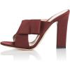 imageFSJ Women Chunky High Heels Open Toe Slide Sandals Cross Strap Summer Mules Shoe with Bows Size 415 USWine Red