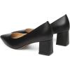 imageFSJ Women Classic Casual Pumps Pointed Toe Chunky Heels Shoe for Business Occasion US Size 415Black Matte