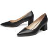 imageFSJ Women Classic Casual Pumps Pointed Toe Chunky Heels Shoe for Business Occasion US Size 415Black Matte