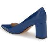 imageFSJ Women Classic Casual Pumps Pointed Toe Chunky Heels Shoe for Business Occasion US Size 415Blue