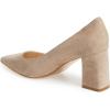 imageFSJ Women Classic Casual Pumps Pointed Toe Chunky Heels Shoe for Business Occasion US Size 415Nude