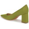imageFSJ Women Classic Casual Pumps Pointed Toe Chunky Heels Shoe for Business Occasion US Size 415Olive