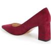 imageFSJ Women Classic Casual Pumps Pointed Toe Chunky Heels Shoe for Business Occasion US Size 415Red