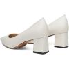 imageFSJ Women Classic Casual Pumps Pointed Toe Chunky Heels Shoe for Business Occasion US Size 415White Matte