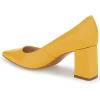 imageFSJ Women Classic Casual Pumps Pointed Toe Chunky Heels Shoe for Business Occasion US Size 415Yellow