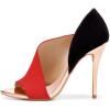 imageFSJ Women Sexy Peep Toe Cutout Pumps Sandals DOrsay Stiletto Heels Party Evening Shoes Size 415 USRed