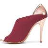 imageFSJ Women Sexy Peep Toe Cutout Pumps Sandals DOrsay Stiletto Heels Party Evening Shoes Size 415 USWine Red