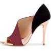 imageFSJ Women Sexy Peep Toe Cutout Pumps Sandals DOrsay Stiletto Heels Party Evening Shoes Size 415 USWine Red