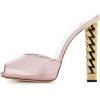 imageFSJ Women Superb High Heel Stiletto Mules Peep Toe Sandals Wedding Dress Shoes Size 415 USPink