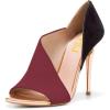 imageFSJ Women Sexy Peep Toe Cutout Pumps Sandals DOrsay Stiletto Heels Party Evening Shoes Size 415 USWine Red