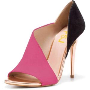 imageFSJ Women Sexy Peep Toe Cutout Pumps Sandals DOrsay Stiletto Heels Party Evening Shoes Size 415 USDeep Pink