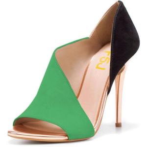 imageFSJ Women Sexy Peep Toe Cutout Pumps Sandals DOrsay Stiletto Heels Party Evening Shoes Size 415 USGreen