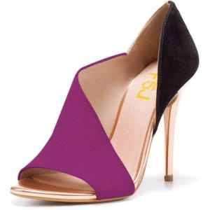 imageFSJ Women Sexy Peep Toe Cutout Pumps Sandals DOrsay Stiletto Heels Party Evening Shoes Size 415 USMagenta
