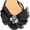 imageFSJ Women Open Toe Kitten Low Heel Sandals Slip on Rhinestone BowKnot Slipper Tassel Formal Outfit Casual Shoe Size 415 USBlack