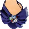 imageFSJ Women Open Toe Kitten Low Heel Sandals Slip on Rhinestone BowKnot Slipper Tassel Formal Outfit Casual Shoe Size 415 USDark Slate Blue
