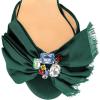 imageFSJ Women Open Toe Kitten Low Heel Sandals Slip on Rhinestone BowKnot Slipper Tassel Formal Outfit Casual Shoe Size 415 USGreen