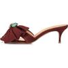imageFSJ Women Open Toe Kitten Low Heel Sandals Slip on Rhinestone BowKnot Slipper Tassel Formal Outfit Casual Shoe Size 415 USMaroon
