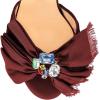 imageFSJ Women Open Toe Kitten Low Heel Sandals Slip on Rhinestone BowKnot Slipper Tassel Formal Outfit Casual Shoe Size 415 USMaroon