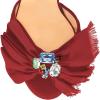 imageFSJ Women Open Toe Kitten Low Heel Sandals Slip on Rhinestone BowKnot Slipper Tassel Formal Outfit Casual Shoe Size 415 USRed