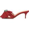 imageFSJ Women Open Toe Kitten Low Heel Sandals Slip on Rhinestone BowKnot Slipper Tassel Formal Outfit Casual Shoe Size 415 USRed