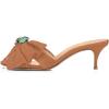 imageFSJ Women Open Toe Kitten Low Heel Sandals Slip on Rhinestone BowKnot Slipper Tassel Formal Outfit Casual Shoe Size 415 USSandy Brown