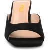 imageFSJ Women Square Open Toe Block Crystal Low Heel Mule Sandals Backless Slip On Jeweled Slide Heels Comfort Casual Slipper Dress Shoes Size 416 USBlack
