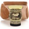 imageFSJ Women Square Open Toe Block Crystal Low Heel Mule Sandals Backless Slip On Jeweled Slide Heels Comfort Casual Slipper Dress Shoes Size 416 USBrown