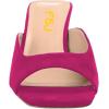 imageFSJ Women Square Open Toe Block Crystal Low Heel Mule Sandals Backless Slip On Jeweled Slide Heels Comfort Casual Slipper Dress Shoes Size 416 USFuchsia