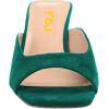 imageFSJ Women Square Open Toe Block Crystal Low Heel Mule Sandals Backless Slip On Jeweled Slide Heels Comfort Casual Slipper Dress Shoes Size 416 USGreen