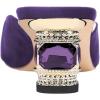 imageFSJ Women Square Open Toe Block Crystal Low Heel Mule Sandals Backless Slip On Jeweled Slide Heels Comfort Casual Slipper Dress Shoes Size 416 USPurple