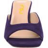 imageFSJ Women Square Open Toe Block Crystal Low Heel Mule Sandals Backless Slip On Jeweled Slide Heels Comfort Casual Slipper Dress Shoes Size 416 USPurple