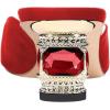 imageFSJ Women Square Open Toe Block Crystal Low Heel Mule Sandals Backless Slip On Jeweled Slide Heels Comfort Casual Slipper Dress Shoes Size 416 USRed