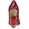 imageFSJ Women Bridal Pointed Toe Chunky High Heel Crystal Pumps Slip on Wedding Thick Comfort Unique Shoes Size 415 USRed Leopard Print