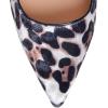 imageFSJ Women Bridal Pointed Toe Chunky High Heel Crystal Pumps Slip on Wedding Thick Comfort Unique Shoes Size 415 USWhite Leopard Print