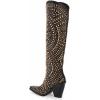 imageFSJ Women Cowboy Boots Pointed Toe Studded Rivets Knee High Boots Block Heels Western Wedding Date Travel Dress Shoes Size 416 USBlack