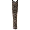 imageFSJ Women Cowboy Boots Pointed Toe Studded Rivets Knee High Boots Block Heels Western Wedding Date Travel Dress Shoes Size 416 USBlack