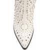 imageFSJ Women Cowboy Boots Pointed Toe Studded Rivets Knee High Boots Block Heels Western Wedding Date Travel Dress Shoes Size 416 USWhite