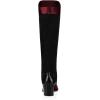 imageFSJ Women Fashion Knee High Riding Long Boots Pull On Square Closed Toe Chunky Block Thick Mid Heels Stretch Patchwork Leather Suede Fall Winter Shoes Size 415 USDarkred