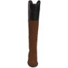 imageFSJ Women Fashion Riding Knee High Long Boots Round Toe Low Chunky Heels Winter ShoesBrown