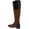 imageFSJ Women Fashion Riding Knee High Long Boots Round Toe Low Chunky Heels Winter ShoesBrown
