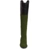 imageFSJ Women Fashion Riding Knee High Long Boots Round Toe Low Chunky Heels Winter ShoesOliver Green