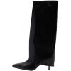 imageFSJ Women Knee High Boots Fold Over Stiletto High Heel Pointed Toe Long Boots Wide Calf Sexy Fashion Party Dress Tall Boots Size 416 USBlack