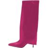 imageFSJ Women Knee High Boots Fold Over Stiletto High Heel Pointed Toe Long Boots Wide Calf Sexy Fashion Party Dress Tall Boots Size 416 USDeep Pink