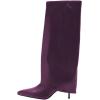 imageFSJ Women Knee High Boots Fold Over Stiletto High Heel Pointed Toe Long Boots Wide Calf Sexy Fashion Party Dress Tall Boots Size 416 USPurple